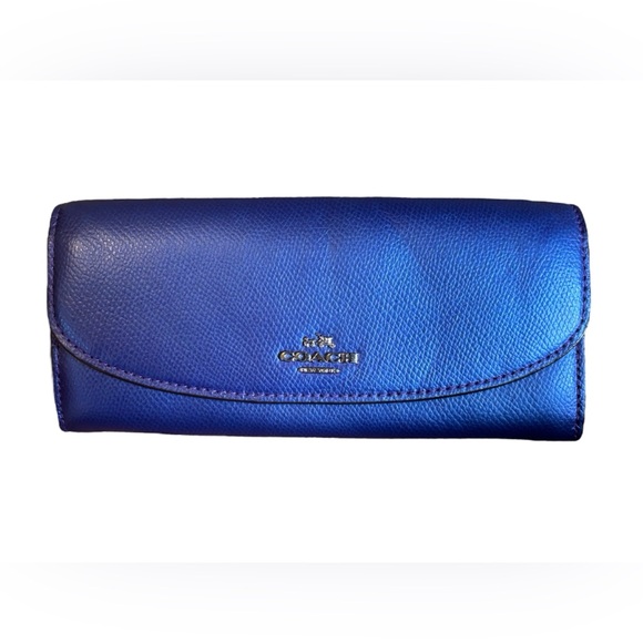 Coach ultra violet metallic tote purse AND wallet - Picture 2 of 6